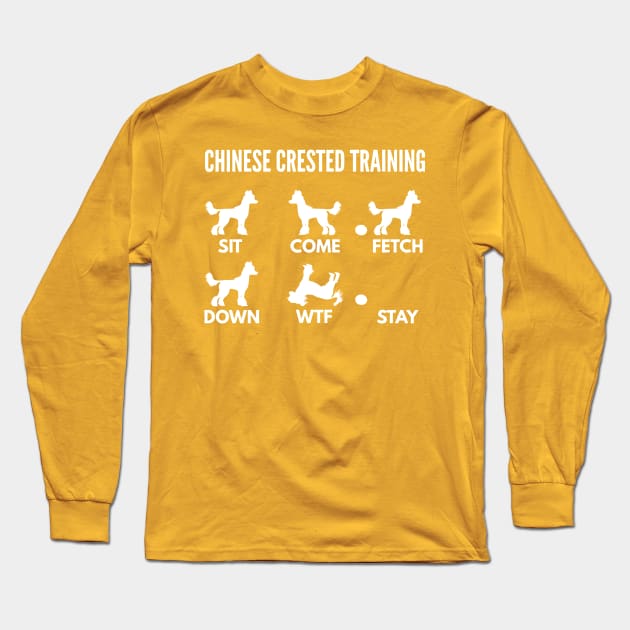 Chinese Crested Training Chinese Crested Dog Tricks Long Sleeve T-Shirt by DoggyStyles